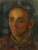 Cyan (Zladislaw Cyankiewicz) 1912-1981, A self-portrait, oil on board, inscription verso, 12