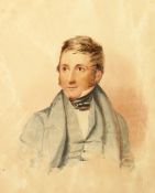 J. Clay, (Early 19th Century) A bust length portrait of a gentleman, signed, 12