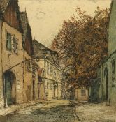 Luigi Kasimir, 'Kahlemberger Strasse, September 1817', colour etching, numbered 204/250, signed in