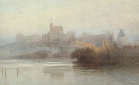 Howard Gull Stormont (1859-1935) British, 'Evening Windsor Castle from the Thames' and St. Georges