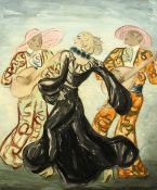 Sheila Charles (b. 1919) British, 'Dancer in Black', oil on canvas, signed, 24