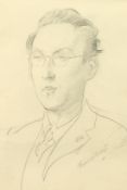 Frederic Whiting (1874-1962) British, A head and shoulders portrait of Denton Welch, pencil,