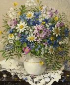 Lidya Datsenko (b.1958) Russian, 'Wildflowers', signed, oil on canvas, 11.8