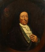 17th/18th Century, possibly Continental, A half-length portrait of a gentleman with three fish on