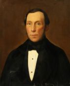 19th Century School, A pair of oil on canvas bust length portraits of a Lady and Gentleman,