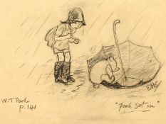 After Ernest Shepard, 'Pooh Got In', A scene of Chrsitopher Robin and Winnie the Pooh, pencil, bears