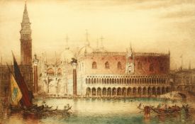 J. Alphage Brewer (1881-1946) British, 'Venice', St. Mark's Basilica and Doge's Palace, colour