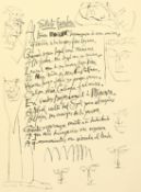 After Picasso, 'Soneto Funebre' poem with illustrations, along with a translation into French,