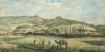 'First View of Persepolis' an antique hand-coloured engraving, 11