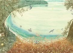 Robert Greenhalf, 'Sea Swallows and Swallow Tails' colour etching, inscribed, signed and numbered