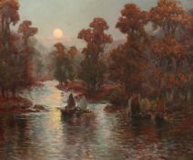 Garstin Cox (1892-1933) British, River landscape near Falmouth, Cornwall, oil on board, signed and