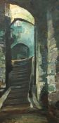 Eileen Seyd (20th Century) 'Steps to dream castle', oil on board, signed, 35.75