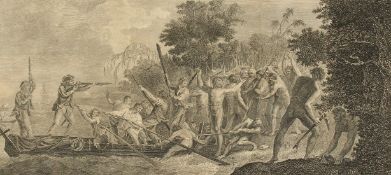 Benard Direx after William Hodges, a group of four 18th Century engravings, scenes of Captain Cook's