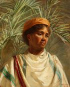 E. Hue Willams, Portrait of a North African lady, oil on canvas, signed and dated Dec 1907, 15.75