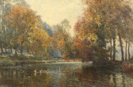 Frederick Whitehead (1853-1938) British, 'Autumn - The River Avon', oil on canvas, signed and with