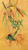 Roger Faure (20th Century), A study of birds of paradise, watercolour, signed, 16