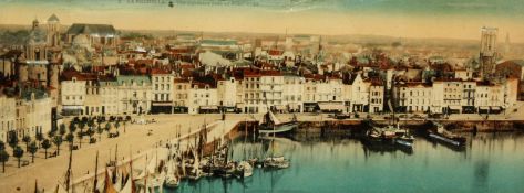 20th Century, 'La Rochelle, Vue Generale Vers Le Port', print with highlights in shell, 6