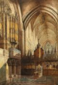 Augustus Osborne Lamplough, R.W.S. (1877-1930) British, 'The Interior of Chester Cathedral',
