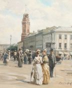 Dmetri Yevgrafov (b.1967) Russian, 'On Nevsky Avenue in St. Petersburg', signed, oil on canvas 17.