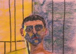 20th Century, A head study of a young man, pastel, 12