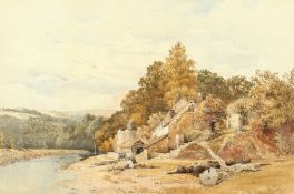 Phillip Mitchell, 'On the Torridge Devon', watercolour, signed, inscribed and dated 1858, 13