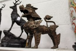 A Chinese bronze dragon.