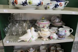A quantity of Spode Marlborough Sprays and other decorative china and glass ware.