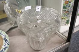 A cut glass ceiling shade.