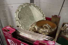 Plated items to include a salver, a pedestal bowl, a entree dish etc.
