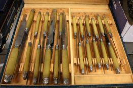 A boxed set of knives.