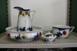 S. W. Dean Burslem china, a four piece jug, bowl and wash set 