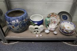 A Chinese jardiniere and other oriental porcelain etc.