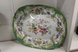 A large Minton meat plate with decorated in the Chinese taste.