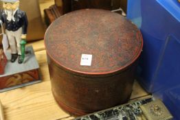 An eastern lacquer circular box and cover.