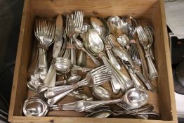 A quantity of plated flatware.