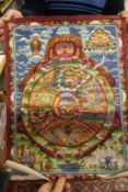 A small unframed Indian thangka.