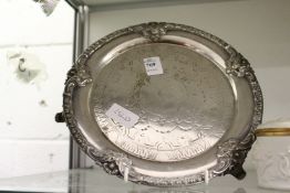 An engraved circular salver.