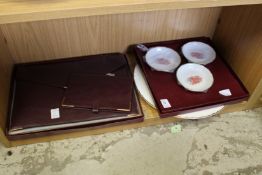 Items relating to The Ritz, to include porcelain dishes, leather folders etc.