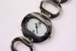 A ladies' stainless steel wristwatch.