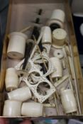 Early 20th century ivory sewing items.