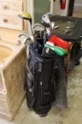 A bag of golf clubs.