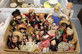 A collection of dolls of the world.