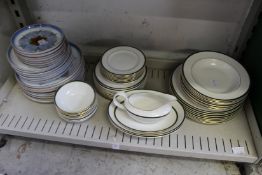 A quantity of Royal Doulton Oxford Green dinner ware together with Denby Chatsworth plates.