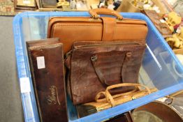 Leather handbags, glove box etc.
