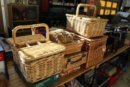 A large quantity of wicker baskets etc.