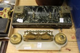 Two ormolu mounted French desk stands.