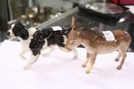 A Beswick donkey and a Beswick dog.