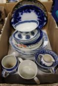 Blue and white and other china.