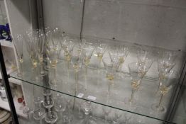 A good suite of Murano glassware with gilt decorated opaque twist stems.