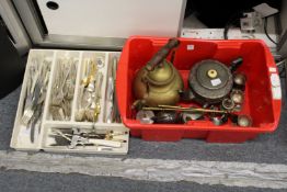 Various plated wares to include cutlery.